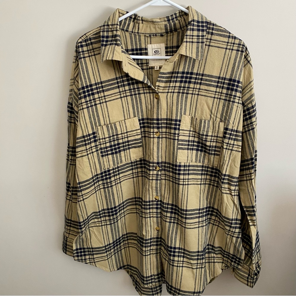 Rip Curl Seeker Flannel Plaid Button-Up Shirt size medium